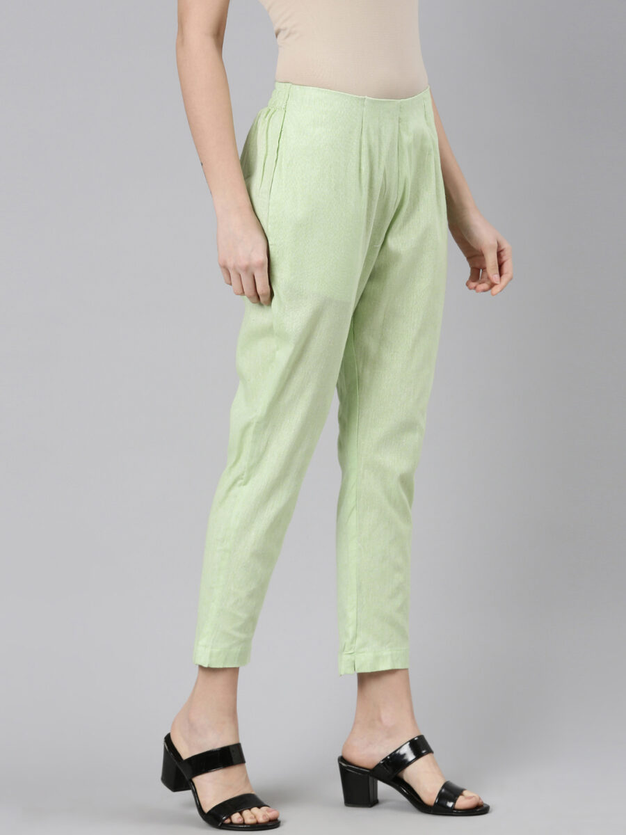 Marcia Green Solid Cotton Regular Trousers - Image 8